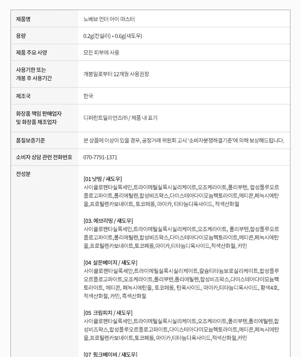 [NEW 기획세트/재유 공동개발] 노베브 언더 아이 마스터 9colors 상세페이지 43